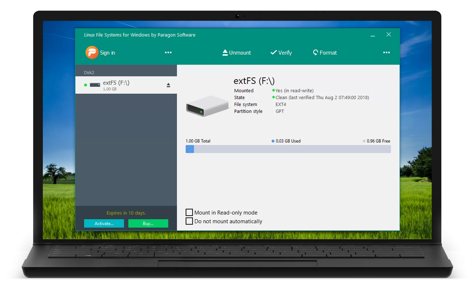 Paragon ExtFS for Windows – Windows 系统读取 Linux 分区文件软件