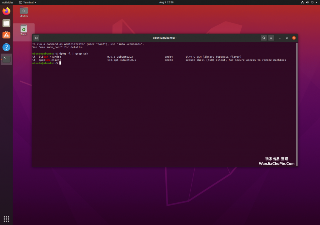 Ubuntu 系统开启SSH服务实现远程登录操作