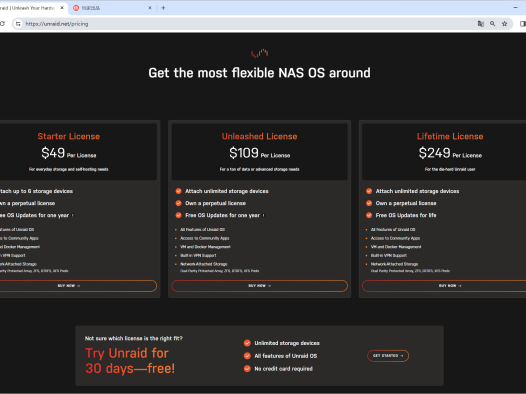Unraid 新收费模式定价和实行日期正式公布，3 月 27 日开始执行